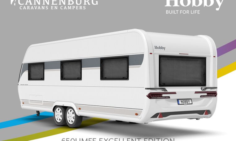 Buitenkant Hobby caravan modeljaar 2024 Hobby Excellent Edition 650umfe back