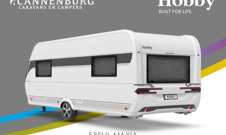 Buitenkant Hobby caravan modeljaar 2024 Hobby Maxia 585ul back