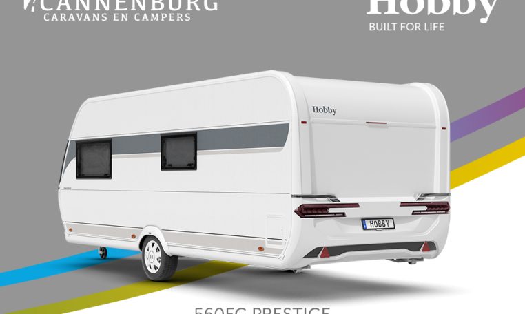 Buitenkant Hobby caravan modeljaar 2024 Hobby Prestige 560fc back