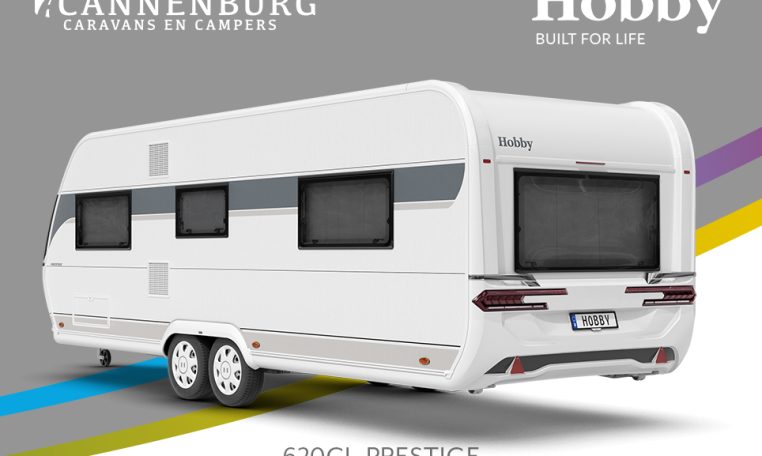 Buitenkant Hobby caravan modeljaar 2024 Hobby Prestige 620cl back