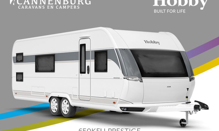 Buitenkant Hobby caravan modeljaar 2024 Hobby Prestige 650kfu front