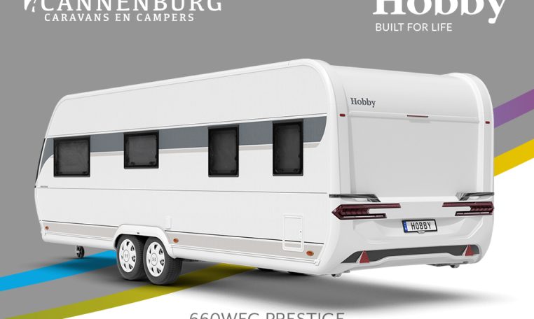Buitenkant Hobby caravan modeljaar 2024 Hobby Prestige 660wfc back