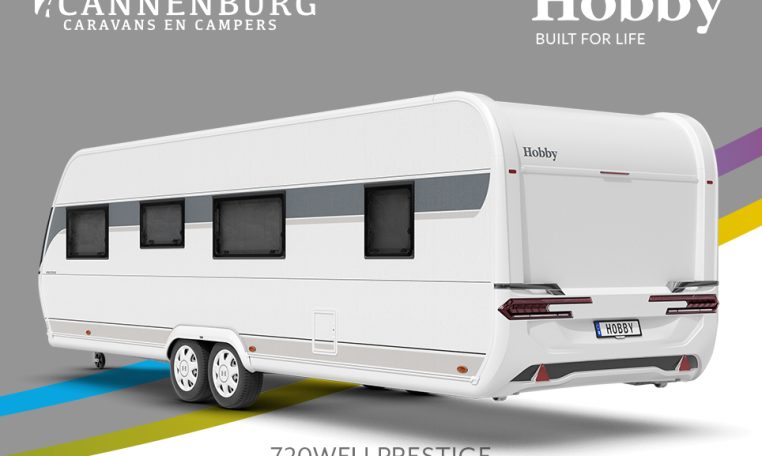 Buitenkant Hobby caravan modeljaar 2024 Hobby Prestige 720kwfu back