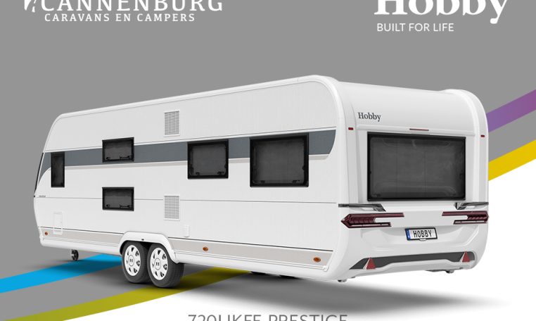 Buitenkant Hobby caravan modeljaar 2024 Hobby Prestige 720ukfe back