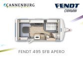 Fendt caravan plattegrond 495 SFB Apero modeljaar 2024