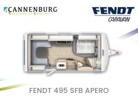 Fendt caravan plattegrond 495 SFB Apero modeljaar 2024