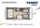 Fendt caravan plattegrond 560 sgw diamant modeljaar 2024