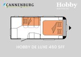 Hobby De Luxe 460 SFF model 2024 caravan plattegrond slapen