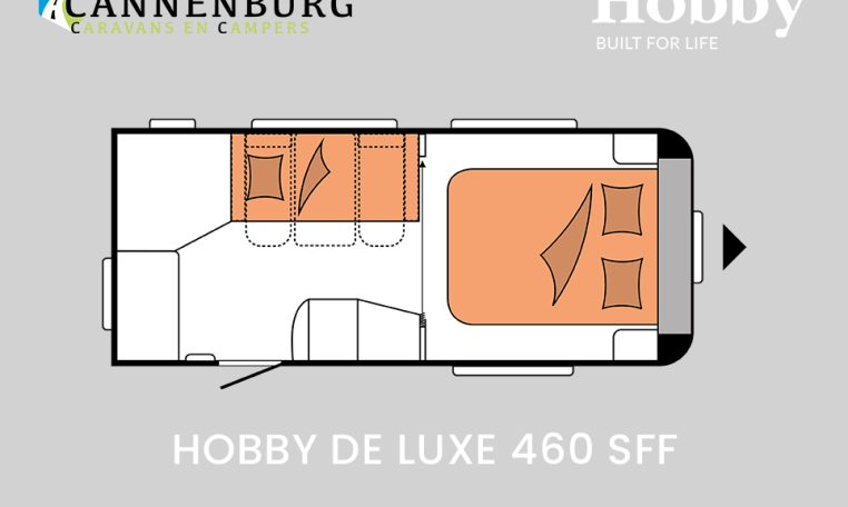 Hobby De Luxe 460 SFF model 2024 caravan plattegrond slapen