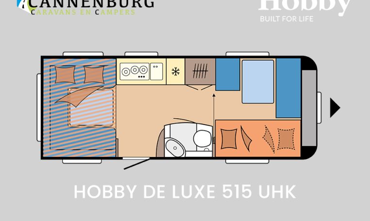 Hobby De Luxe 515 UHK model 2024 caravan plattegrond
