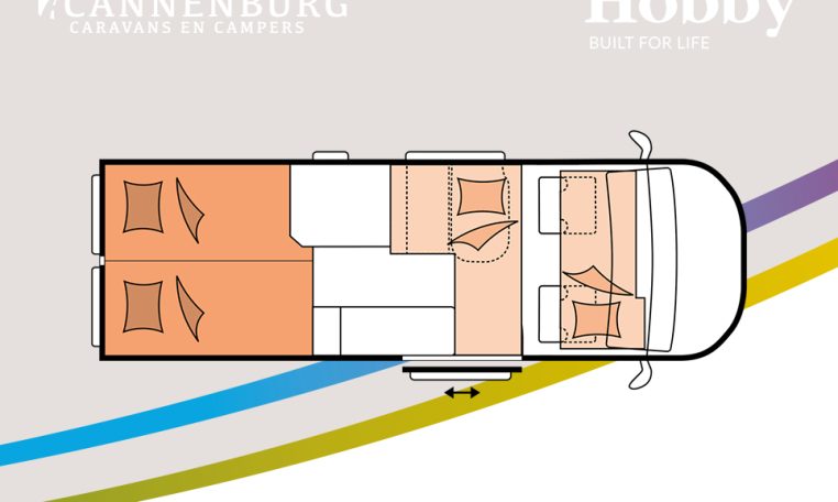 Hobby Vantana OnTour Edition K65 ET camper model 2024 interieur plattegrond slapen