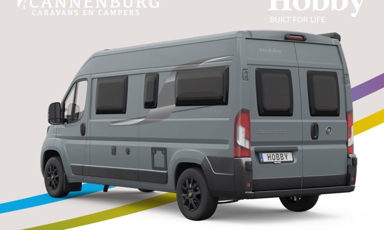 Hobby Vantana de luxe k60 ft camper model 2024 exterieur achter grijs blauw