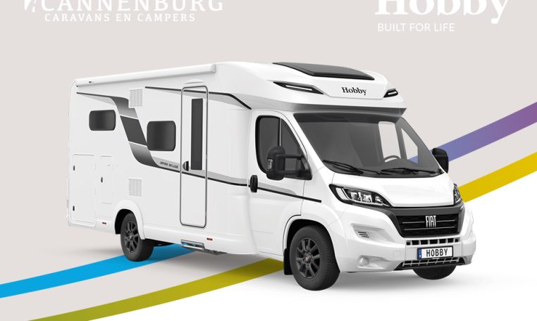 Hobby camper Optima De Luxe T65 GE model 2024 exterieur front pakket wit