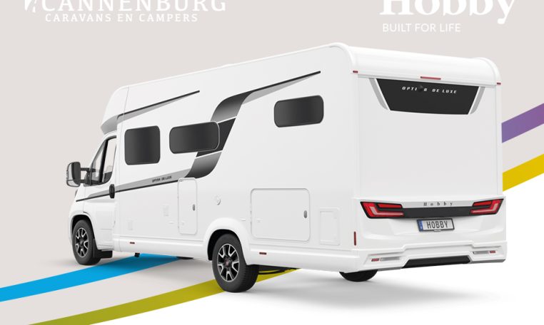 Hobby camper Optima De Luxe T70 E model 2024 exterieur achter pakket wit 2024
