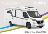 Hobby camper Optima De Luxe T70 E model 2024 exterieur front pakket wit 2024