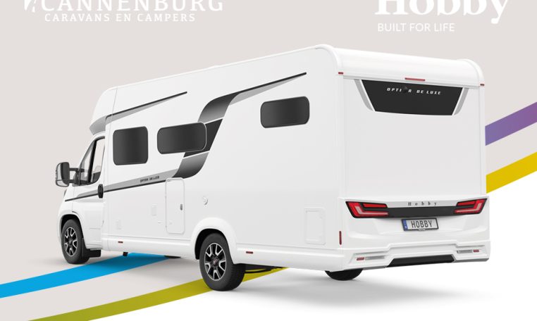 Hobby camper Optima De Luxe T70 F model 2024 exterieur achter wit 2024