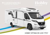 Hobby camper Optima De Luxe T70 F model 2024 exterieur front wit 2024