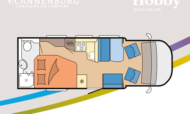 Hobby camper Optima De Luxe T70 F model 2024 interieur 2024