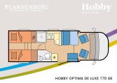 Hobby camper Optima De Luxe T70 GE model 2024 plattegrond 2024
