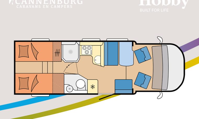 Hobby camper Optima De Luxe T70 GE model 2024 plattegrond 2024