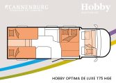 Hobby optima de luxe T75 HGE camper model 2024 interieur plattegrond 2024