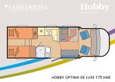 Hobby optima de luxe T75 HGE camper model 2024 interieur slapen 2024