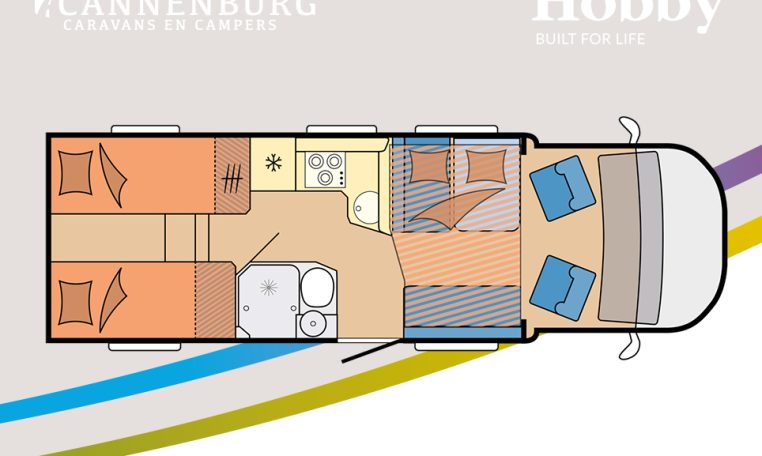 Hobby optima de luxe T75 HGE camper model 2024 interieur slapen 2024