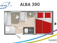 Caravelair caravan plattegrond modeljaar 2024 Alba 390