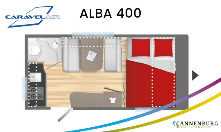 Caravelair caravan plattegrond modeljaar 2024 Alba 400