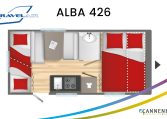 Caravelair caravan plattegrond modeljaar 2024 Alba 426