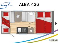 Caravelair caravan plattegrond modeljaar 2024 Alba 426