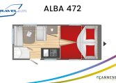 Caravelair caravan plattegrond modeljaar 2024 Alba 472