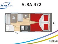 Caravelair caravan plattegrond modeljaar 2024 Alba 472