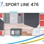 Caravelair caravan plattegrond modeljaar 2024 Sport Line 476