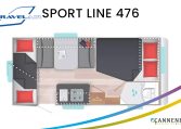 Caravelair caravan plattegrond modeljaar 2024 Sport Line 476