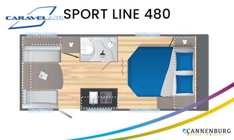 Caravelair caravan plattegrond modeljaar 2024 Sport Line 480