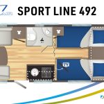 Caravelair caravan plattegrond modeljaar 2024 Sport Line 492