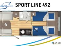 Caravelair caravan plattegrond modeljaar 2024 Sport Line 492
