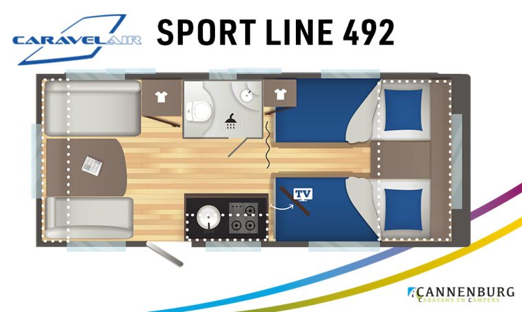 Caravelair caravan plattegrond modeljaar 2024 Sport Line 492