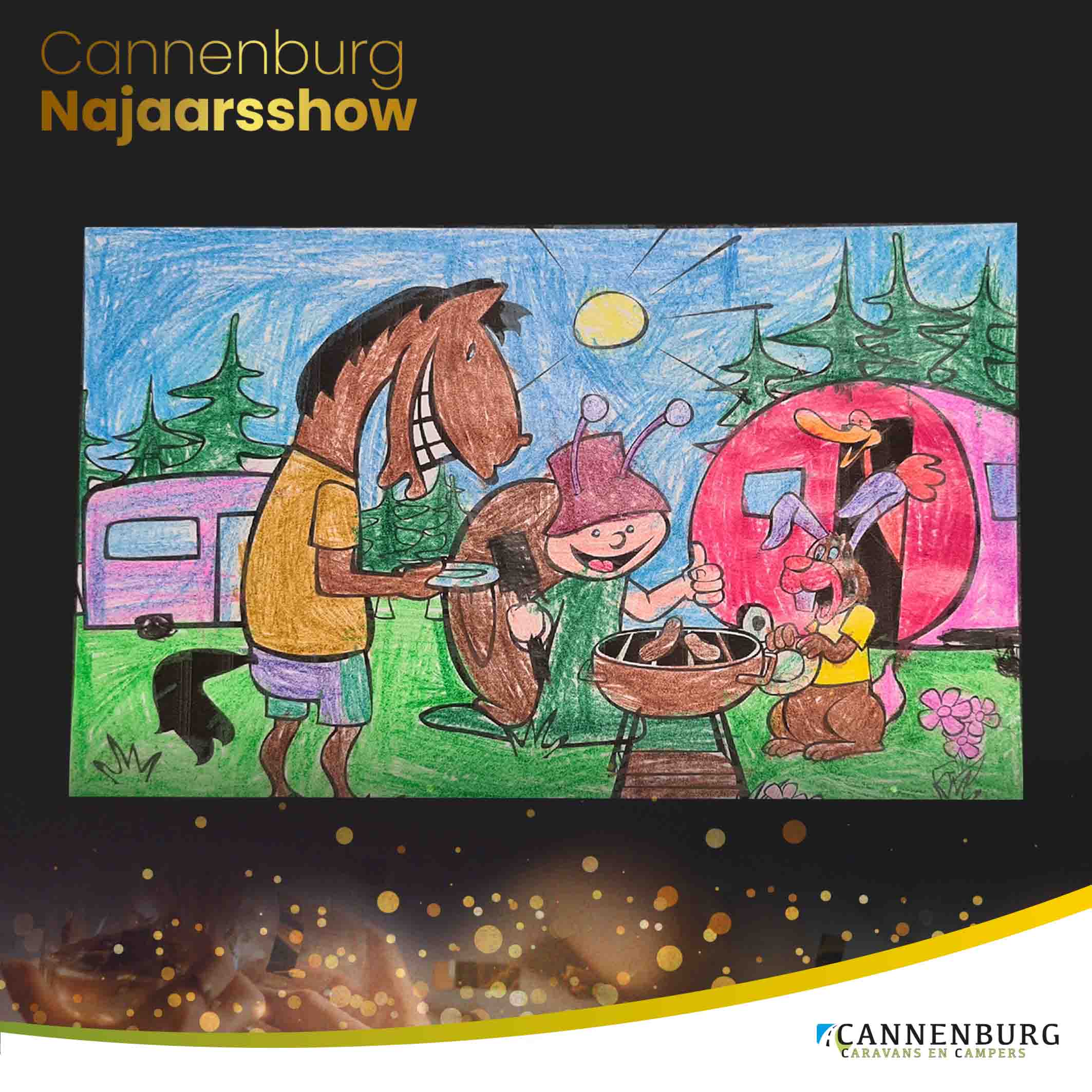 Kleurplaatswedstrijd foto van kleurplaat Cannenburg Najaarsshow 2023 winnaar lego camper